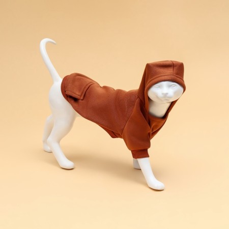 Sweatshirt for animals with a hood, size 2xl (DS 55 cm), beige-1