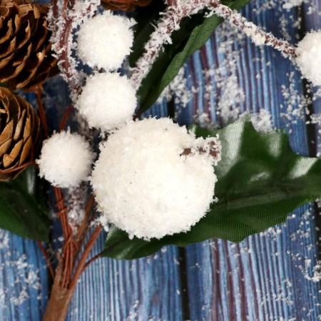Decor "Winter charm" apples of berries in white cones, 22 cm-1