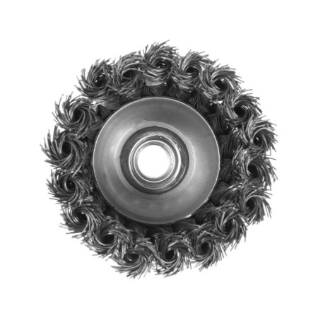 Metal brush for ushm tundra, twisted wire, "cup", M14, 75 mm-3