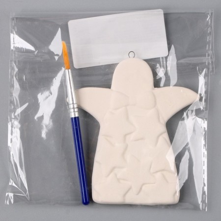 Christmas tree decoration for coloring "Angel with stars", with a suspension-5