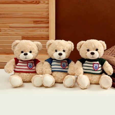 Soft toy "Bear" in a striped jacket, 25 cm, color mix-4