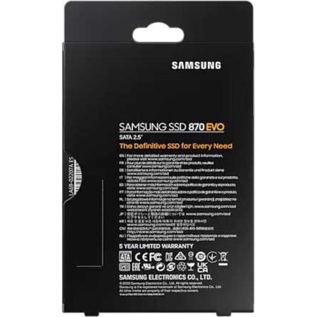 SSD Samsung 2.5 "870 EVO 2000 GB SATA III 3BIT MLC (TLC) MZ-77E2T0BW-2
