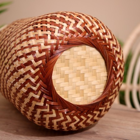 Wicker basket, from bamboo 25x25x55 cm-7
