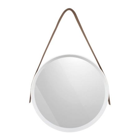Wall mirror on the Manhattan belt, D = 395 mm, white color