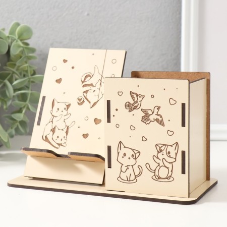 Table Organizer "Cats" 18x12.5x9 cm (set of 9 parts)-2