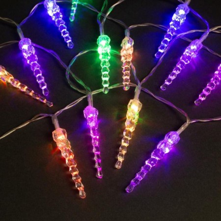 Garland “thread” 3 m with nozzles “icicles 7.5 cm”, ip20, transparent thread, 20 LED, glow of multi (RG/RB), blinking, USB