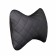 Siger pillow "Automobile Bone", on a car's headrest, smooth eco -leather, rhombus, black