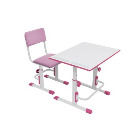 Stool for a student adjustable Polini Kids City / Polini Kids Smart L, white-pink color-1