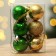 Christmas trees New Year, for the New Year, plastic, d = 3 cm, 6 pcs., Gold and green color