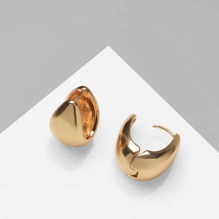 Earrings Metal "drop" drop is smooth, color gold-3