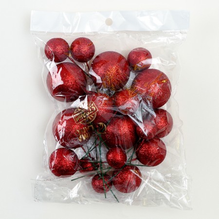 Set for decoration "beads", set 20 pcs, red color-4