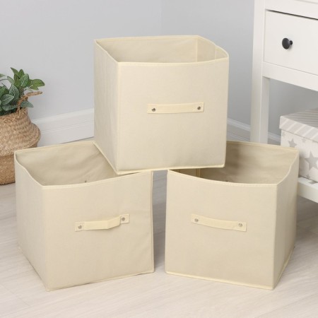 Box for storing things is folding, without lids, a set of 3 pcs, 31 × 31 × 31 cm, beige color-1