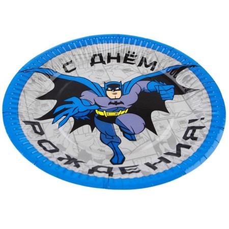 Paper plate "Happy Birthday!", 18 cm, superheroes-2