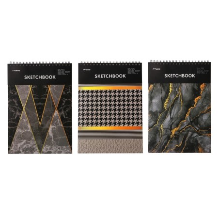Sketchbook 25x35cm for pastel, 30 sheets "Geometry", hard cover, density 130 gr, mix