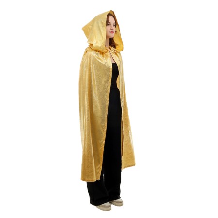Carnival cloak adult, satin, color gold with curl length 120cm-2