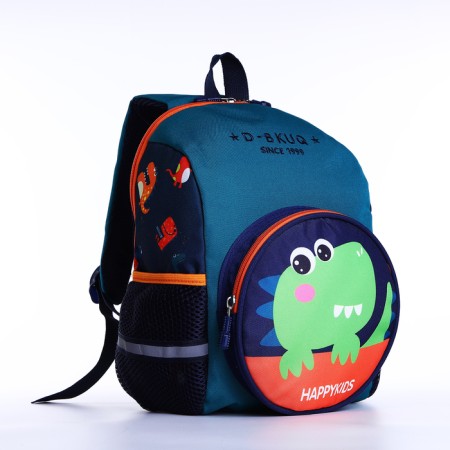 Baby backpack on lightning, 3 outer pockets, green color-1