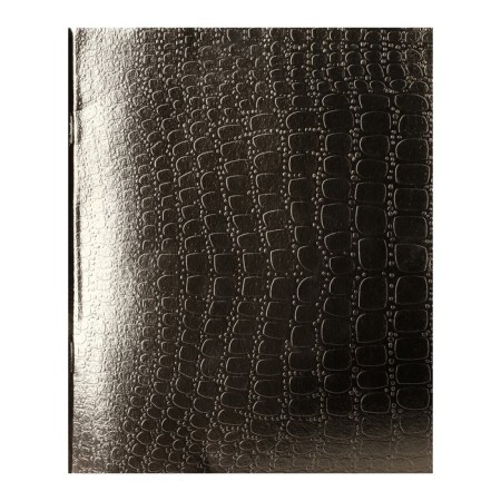 Notebook 48 sheets, in a cage, Croco, boumvinyl Metallic, embossing, offset block, gold color