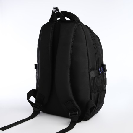 School backpack on lightning, 5 pockets, black color-3