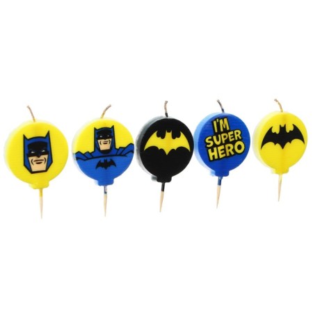 Candle for the cake "Happy Birthday!", 5 pieces, superheroes-3