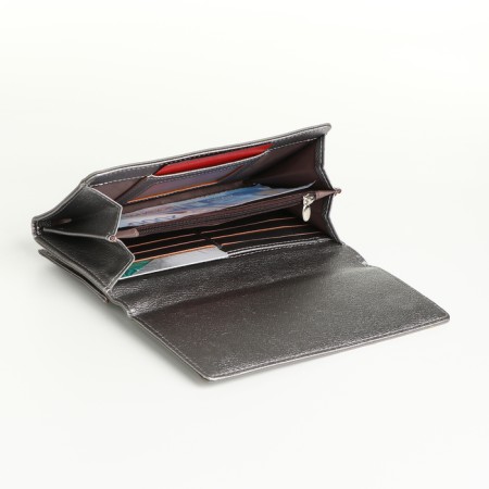 Women's wallet on magnets, silver color-4