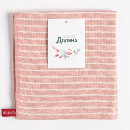 Daillean Napkin "strip" color -pink 35*35 cm, 100% cotton-5