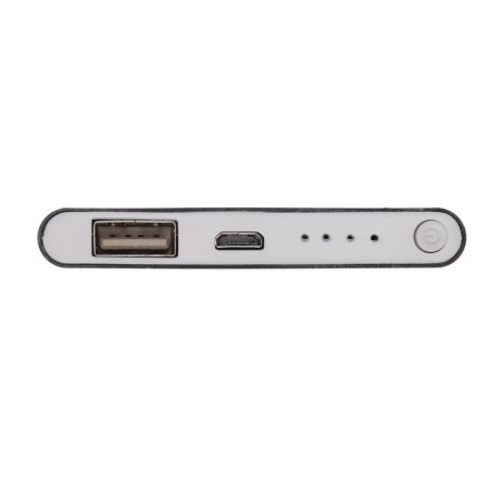External battery Luazon PB-17, 4000 mAh, USB, 1 A, indicator, thin case, metal, black-5