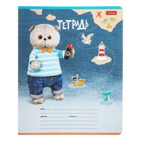 Notebook 12 sheets in the Cat "Cat Basik", cover coated cardboard, unit 65 g/m2, 5V mix-2