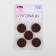 A set of buttons, 4 punctures, d = 23 mm, 5 pcs, a dark brown matte color