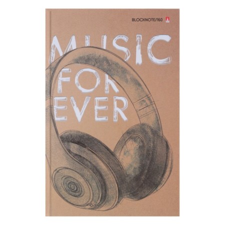 Notepad A5, 160 sheets, Music Forever, solid cover, glossy lamination