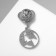 Icon "Planet" on the heart, color silver