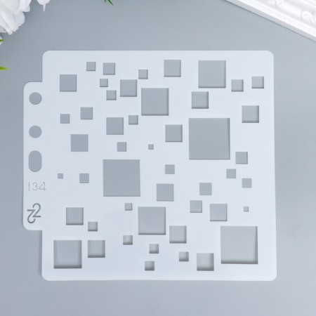 Plastic stencil "Geometry. Squares" 13x14 cm