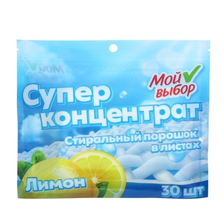 Washing powder in sheets, my choice, universal, lemon, concentrate, 30 sheets-2