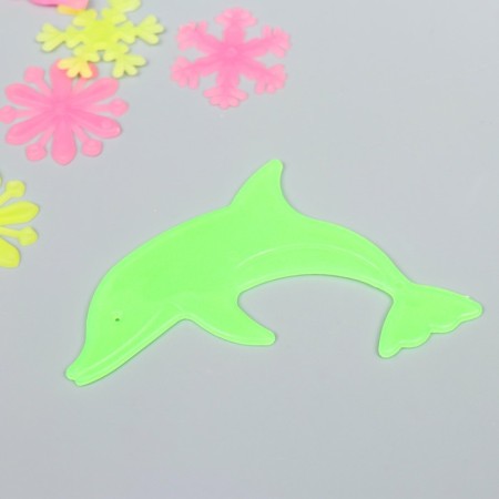 Stick phosphorus plastic "Snowflakes and dolphins" set of 12 pcs 17x12 cm-1