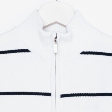 Jumper for a boy, color is white/dark blue, height 116 cm (6)-6