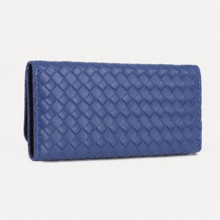 Women's wallet on the button, blue color-1
