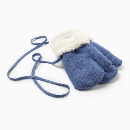 Baby mittens for claim Minaku with a lapel of 15 cm blue