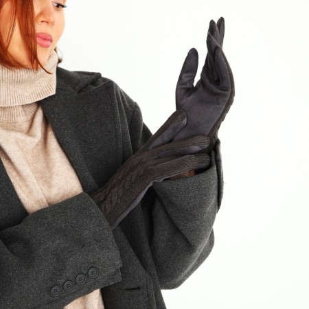 Gloves are female, dimensionless, with insulation, dark gray color-4
