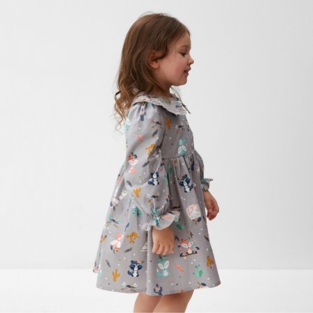 Baby dress with collar Kaftan "Beasts" R.32 (110-116 cm)-2