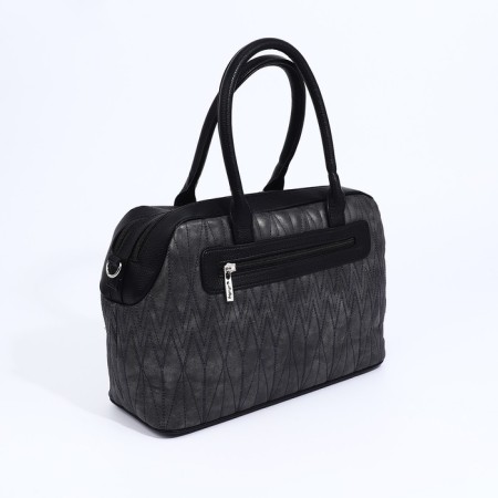 Sakvyazh Bag "Golden Rain" with lightning, external pocket, long belt, dark gray color-1