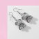 Children's earrings "chosen" bear cub, gray color in silver