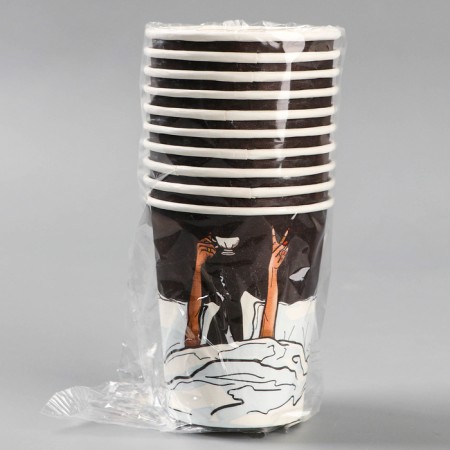 A one -time paper glass for coffee "Wake up for life", 250 ml-2