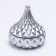 Candle "Dome" in the candlestick with rhomboid faces of gypsum with a lid, 8.5x8.5cm, silver