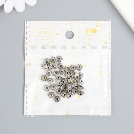 Beads Metal for creativity "micro" silver set 30 pcs 0.37x0.6x0.6 cm-3