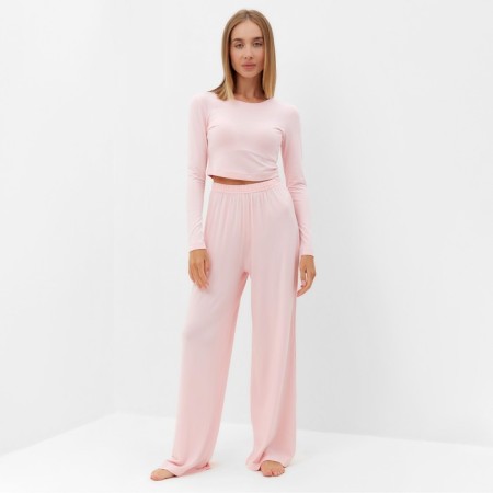Female set (longshit, trousers) minku: Home Collection Pink color, pr 48-5