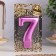 Candle for the Cake "European Giant", a number 7, 7 cm, purple metallic