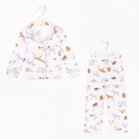 Pajama nursery (shirt and trousers) KAFTAN "Animal" size 122-128, white color-7