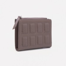 Women's wallet on the button, gray color
