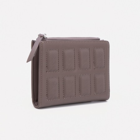 Women's wallet on the button, gray color