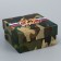 The box is folding, the cover is, "February 23", 10 x 10 x 5 cm without a window