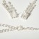 Set 2 objects: earrings, necklace “sparks” squares, white color in silver, 30 cm